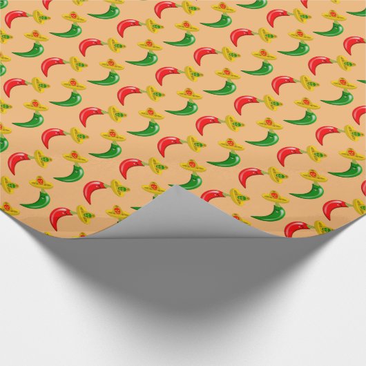 Dag van de Dode Mexicaan Chilis Patterned Cadeaupapier (Hoek)