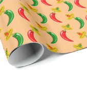 Dag van de Dode Mexicaan Chilis Patterned Cadeaupapier (Rol Hoek)