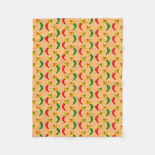 Dag van de Dode Mexicaan Chilis Patterned Fleece Deken