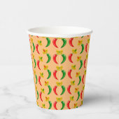 Dag van de Dode Mexicaan Chilis Patterned Papieren Bekers (Rechts)