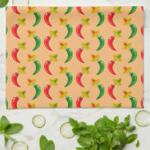 Dag van de Dode Mexicaan Chilis Patterned Theedoek (Gevouwen)