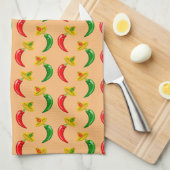 Dag van de Dode Mexicaan Chilis Patterned Theedoek (Quarter Fold)