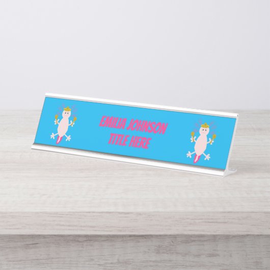 Dag van de dode Mexicaanse Axolotl Aangepast Bureau Naambordje (Voorkant)