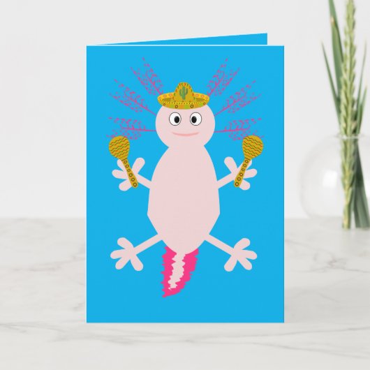 Dag van de dode Mexicaanse Axolotl Aangepast Kaart (Voorkant)