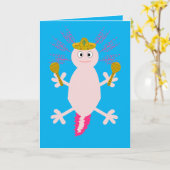 Dag van de dode Mexicaanse Axolotl Aangepast Kaart (Gele Bloem)