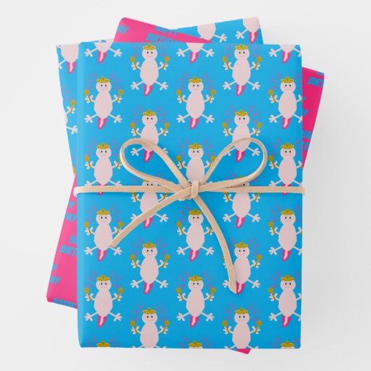 Dag van de Dode Mexicaanse Axolotl Aangepaste Dage Inpakpapier Vel (In situ)