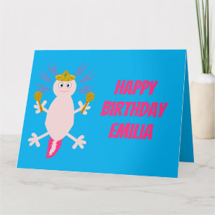 Dag van de dode Mexicaanse Axolotl Birthday Kaart