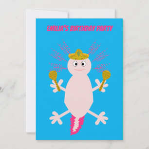 Dag van de dode Mexicaanse Axolotl Birthday Party Kaart