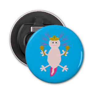 Dag van de dode Mexicaanse Axolotl Button Flesopener