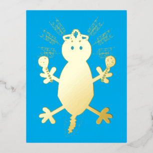 Dag van de dode Mexicaanse Axolotl Folie Feestdagen Briefkaart