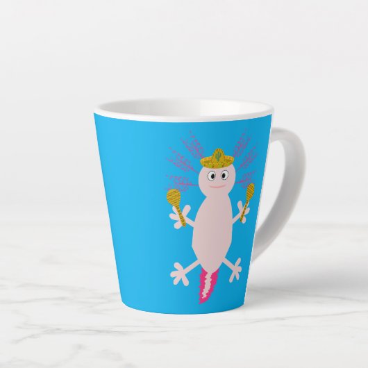 Dag van de dode Mexicaanse Axolotl Latte Mok (Rechterhoek)
