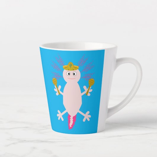 Dag van de dode Mexicaanse Axolotl Latte Mok (Rechts)