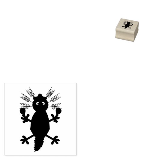 Dag van de dode Mexicaanse Axolotl Rubberstempel (Gestempeld)