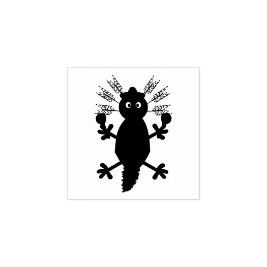 Dag van de dode Mexicaanse Axolotl Rubberstempel (Afrduk)