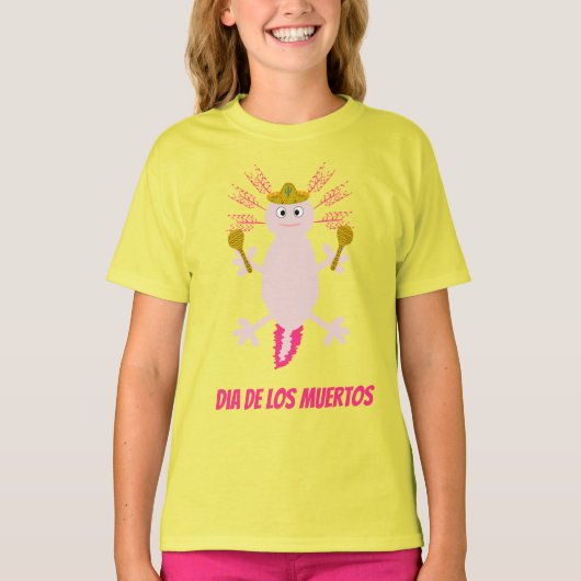 Dag van de dode Mexicaanse Axolotl T-shirt (Voorkant)