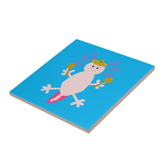 Dag van de dode Mexicaanse Axolotl Tegeltje (Zijkant)