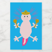 Dag van de dode Mexicaanse Axolotl Voedselcontainer Etiket (Enkel label)