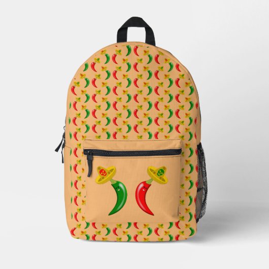 Dag van de Dode Mexicaanse Chilis Bedrukte Rugzak (Voorkant)