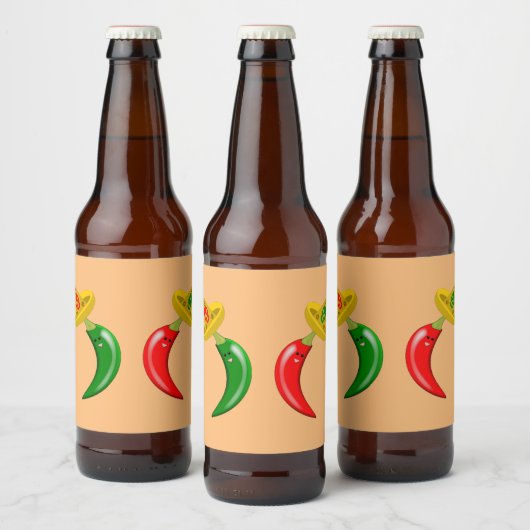 Dag van de Dode Mexicaanse Chilis Bier Etiket (Flessen)