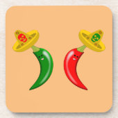 Dag van de Dode Mexicaanse Chilis Bier Onderzetter (Voorkant)