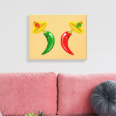 Dag van de Dode Mexicaanse Chilis Canvas Afdruk (Insitu (Woonkamer))