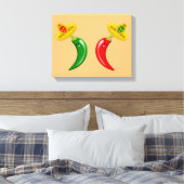 Dag van de Dode Mexicaanse Chilis Canvas Afdruk (Insitu (Slaapkamer))