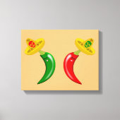 Dag van de Dode Mexicaanse Chilis Canvas Afdruk (Voorkant)
