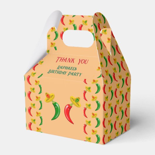 Dag van de Dode Mexicaanse Chilis Custom Bedankdoosjes (Voorkant Zijde)