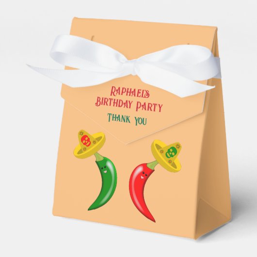 Dag van de Dode Mexicaanse Chilis Custom Bedankdoosjes (Voorkant Zijde)