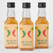 Dag van de Dode Mexicaanse Chilis Custom Likeurfles Etiket (Flessen)