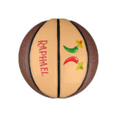Dag van de Dode Mexicaanse Chilis Custom Name Basketbal (Verticaal)