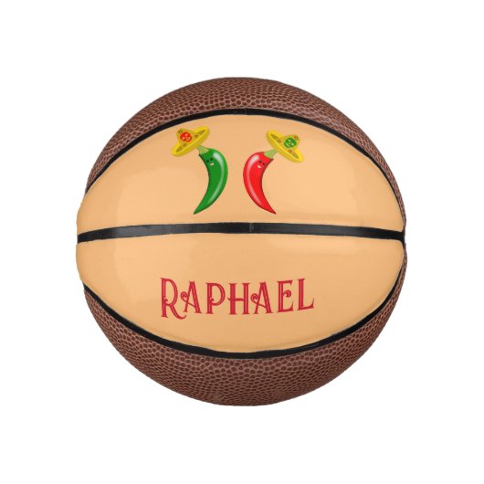 Dag van de Dode Mexicaanse Chilis Custom Name Basketbal (Voorkant)