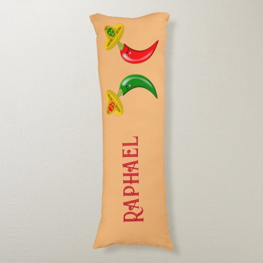 Dag van de Dode Mexicaanse Chilis Custom Name Lichaamskussen (Voorkant Verticaal)