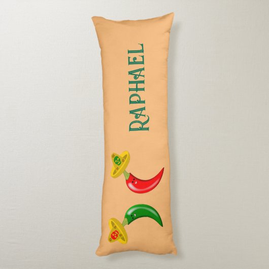 Dag van de Dode Mexicaanse Chilis Custom Name Lichaamskussen (Achterkant (Verticaal))