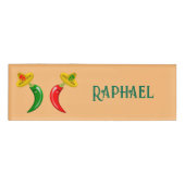 Dag van de Dode Mexicaanse Chilis Custom Name Naambadge (Voorkant)