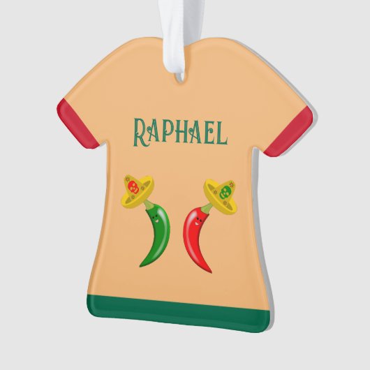 Dag van de Dode Mexicaanse Chilis Custom Name Ornament (voorkant)