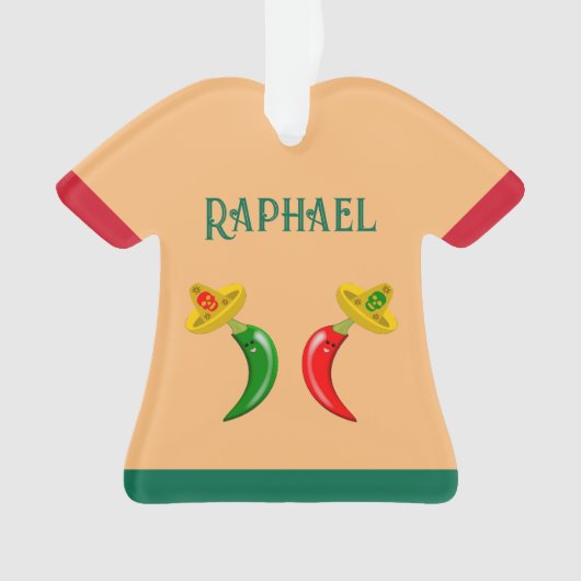 Dag van de Dode Mexicaanse Chilis Custom Name Ornament (voorkant)