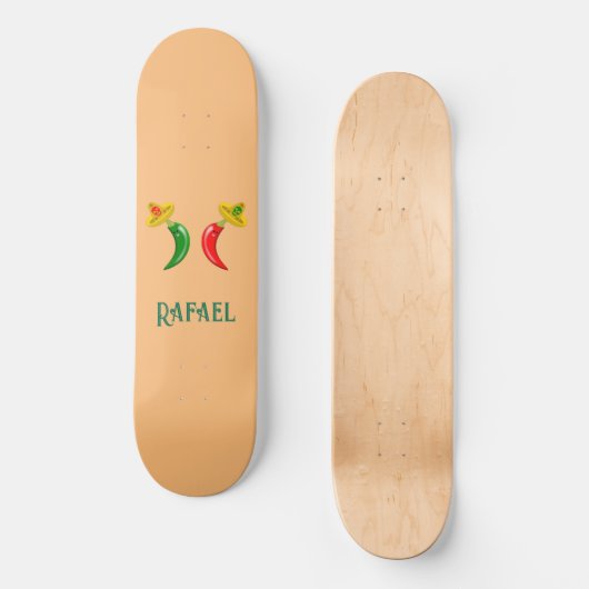 Dag van de Dode Mexicaanse Chilis Custom Name Persoonlijk Skateboard (Voorkant)