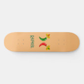 Dag van de Dode Mexicaanse Chilis Custom Name Persoonlijk Skateboard (Horizontaal)