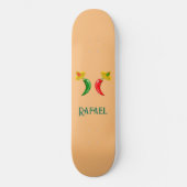 Dag van de Dode Mexicaanse Chilis Custom Name Persoonlijk Skateboard (Voorkant)