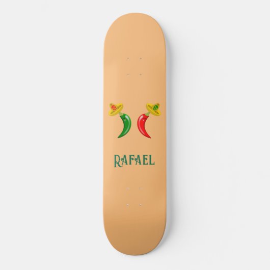 Dag van de Dode Mexicaanse Chilis Custom Name Persoonlijk Skateboard (Voorkant)