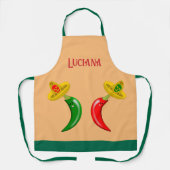 Dag van de Dode Mexicaanse Chilis Custom Name Schort (Voorkant)