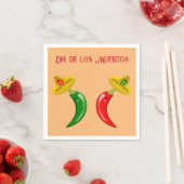 Dag van de Dode Mexicaanse Chilis Custom Servet (Insitu)