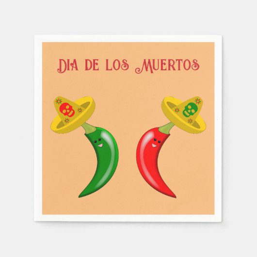 Dag van de Dode Mexicaanse Chilis Custom Servet (Voorkant)