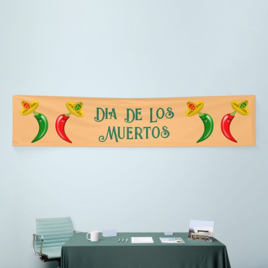 Dag van de Dode Mexicaanse Chilis Custom Spandoek (Beurs)