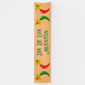 Dag van de Dode Mexicaanse Chilis Custom Spandoek (Verticaal)