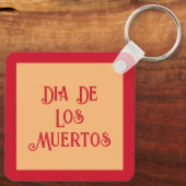 Dag van de Dode Mexicaanse Chilis Custom Tweezijdi Sleutelhanger (Achterkant)