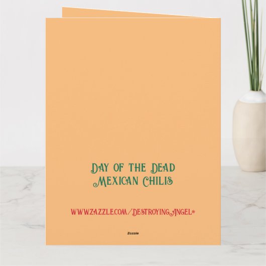Dag van de Dode Mexicaanse Chilis Custom Verjaarda Kaart (Achterkant)