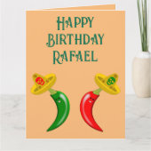 Dag van de Dode Mexicaanse Chilis Custom Verjaarda Kaart (Voorkant)