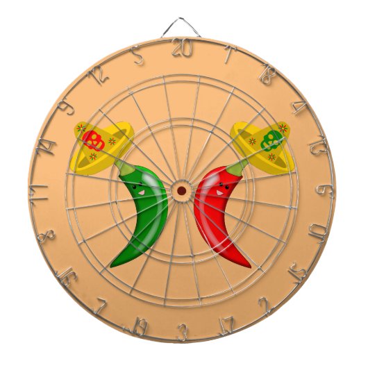 Dag van de Dode Mexicaanse Chilis Dartbord (Voorkant)
